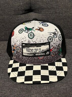 Phoenix Cap Co Toddler Dirtbike Snapback Hat
Black & White, Checkered